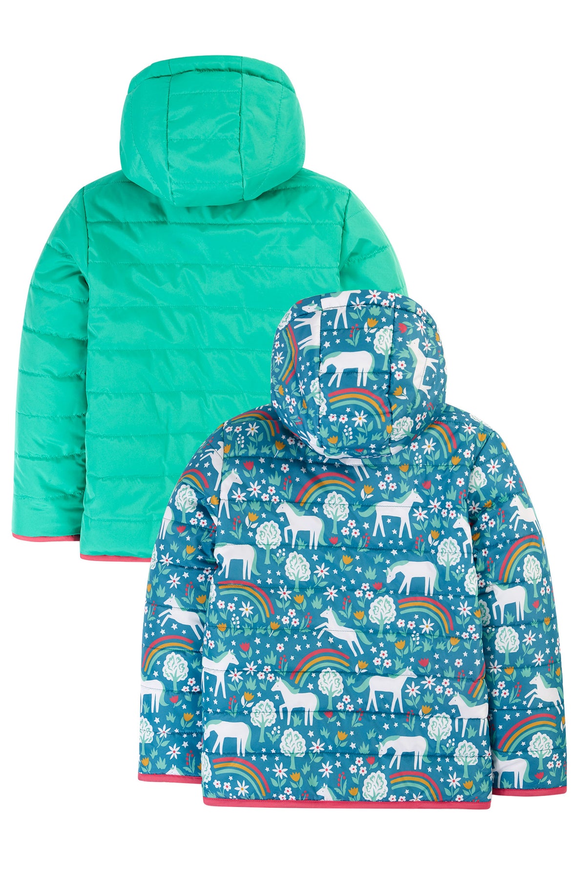 Wende-Regenjacke Pferde aus Petflaschen recycelt, von Frugi