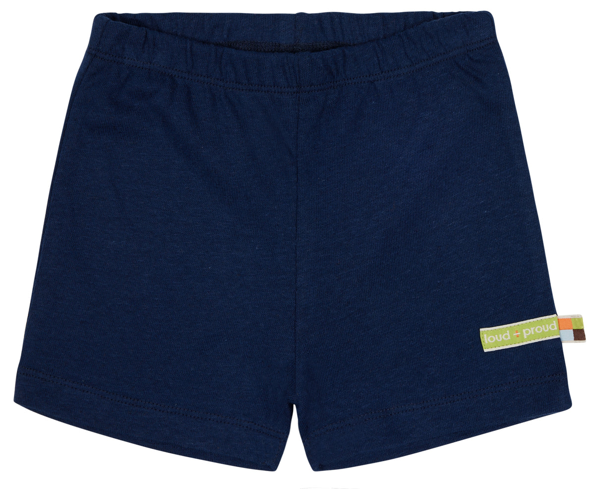 Shorts Baumwolle/ Leinen in blau von loud+proud